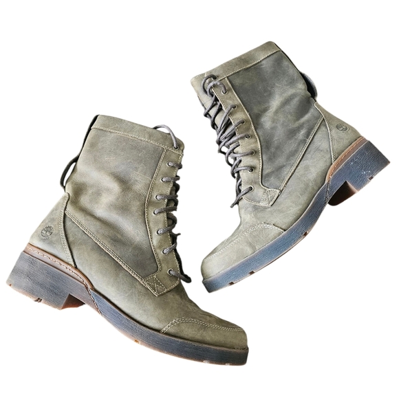 Timberland Leather gracey mid lace up waterproof boots in canteen Size 9 - Picture 3 of 11